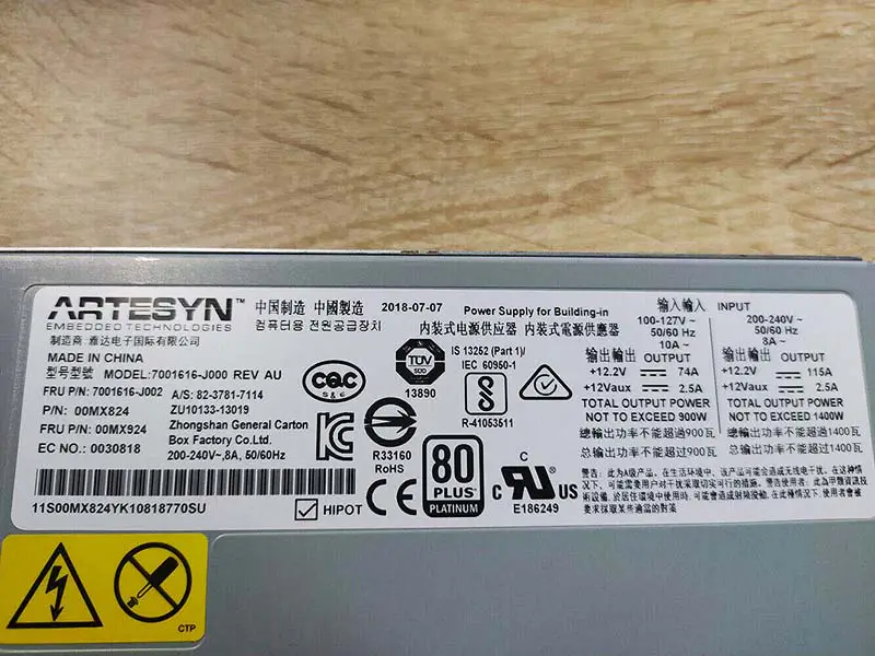 1400w 7001616-j000 7001616-j002 00mx824 Napájecí zdroj
