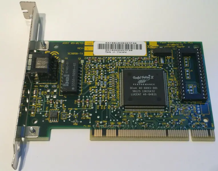 3Com Fast EtherLink XL PCI 3C905B-TX 03-0172-100 REV A 10/100BASE-TX Ethernet Adapter