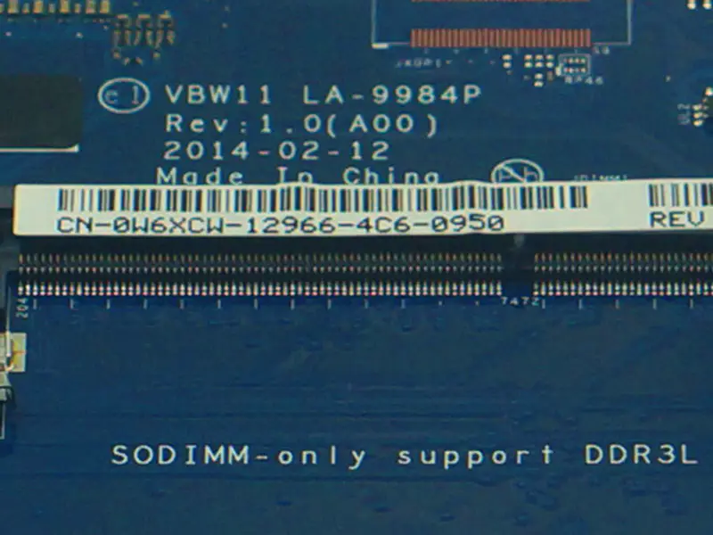Dell 0W6XCW VBW11 LA-9984P motherboard