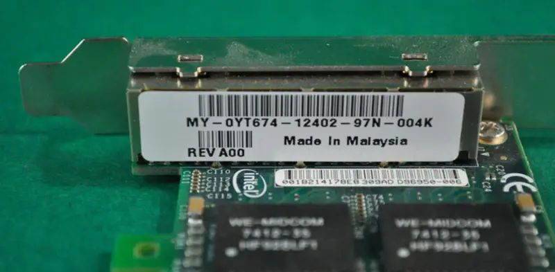 Síťový adaptér Intel Gigabit VT Quad Port Gigabit Ethernet 0YT674 9404PT 82575G