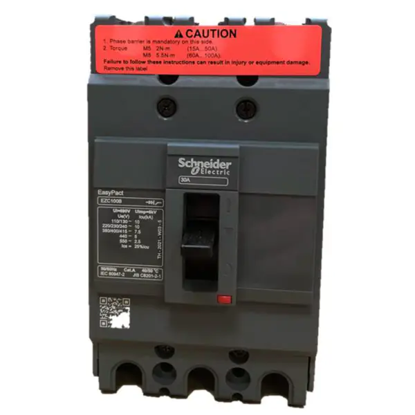 3pólový jistič s lisovanou skříní Easypact EZC100B 3P30A
