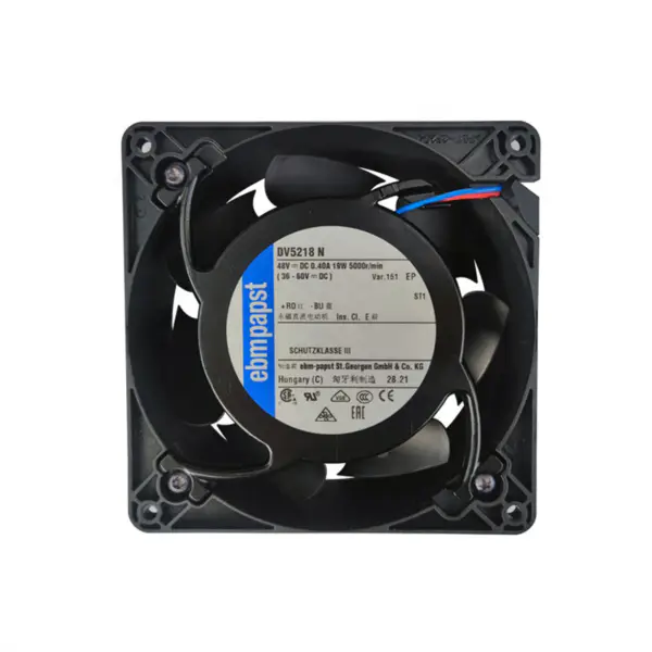 Originální Ebmpapst DV5218N 48VDC 127 * 127 * 38mm 0.395A 18.5W 5000RPM 2700m3/h Axiální ventilátor pro vysílač signálu