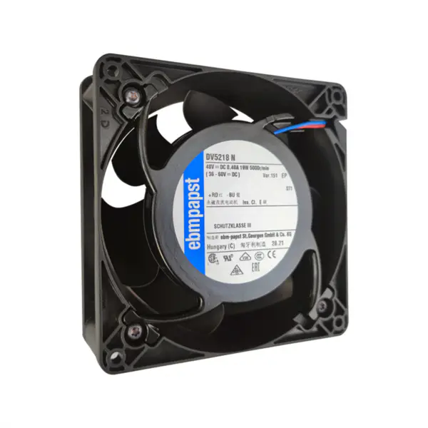 Originální Ebmpapst DV5218N 48VDC 127 * 127 * 38mm 0.395A 18.5W 5000RPM 2700m3/h Axiální ventilátor pro vysílač signálu