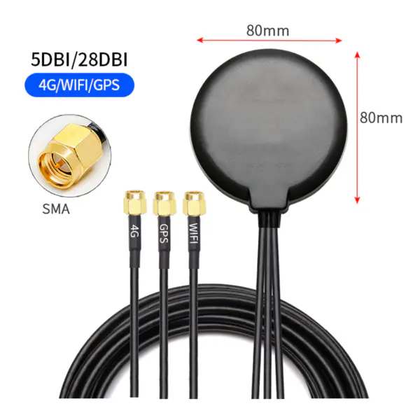 GPS 4G 2 v 1 kombinovaná anténa sma konektor RG174 3m dlouhý kabel 28dbi s vysokým ziskem pro 4G gps modul