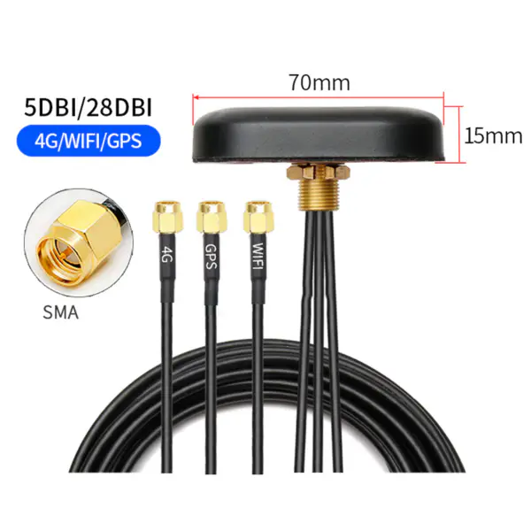 GPS 4G 2 v 1 kombinovaná anténa sma konektor RG174 3m dlouhý kabel 28dbi s vysokým ziskem pro 4G gps modul