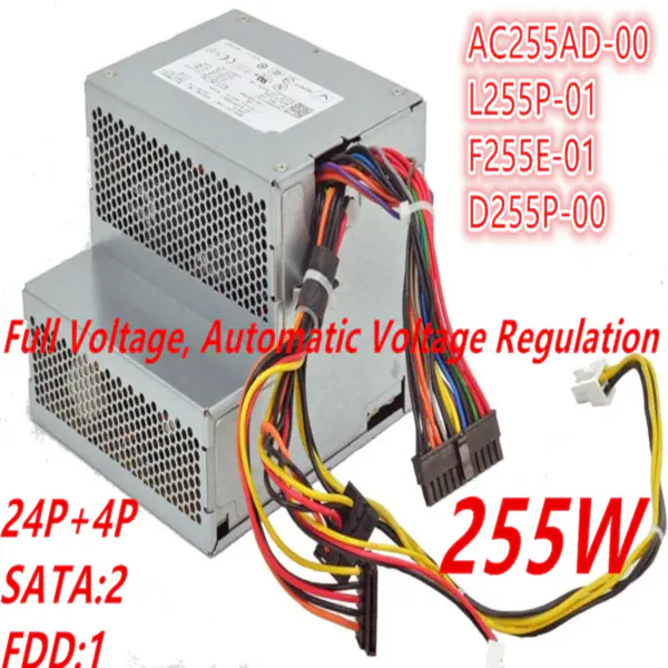 Zdroj napájení pro Dell 580 760 780 960 980 DT 255W Spínaný zdroj napájení AC255AD-00 L255P-01 F255E-01 D255P-00 H255P-01