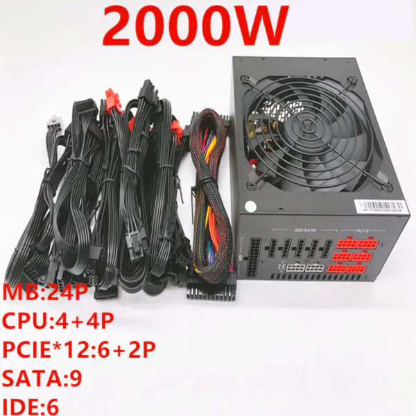 HKC 80plus Gold 1080TI Speciální napájecí zdroj pro 6 karet 8 karet a 12 karet Napájecí zdroj 2000W