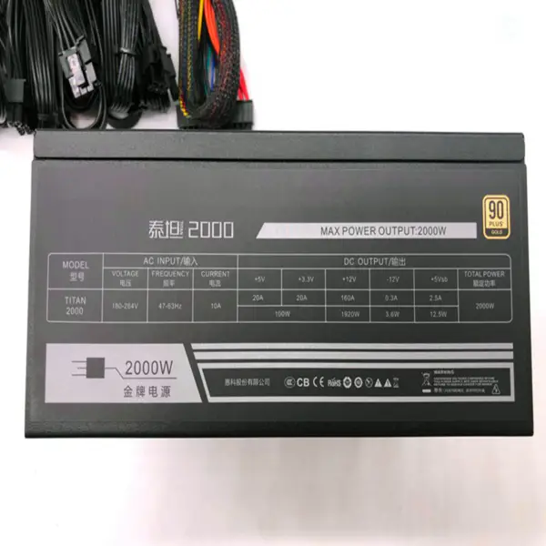 HKC 80plus Gold 1080TI Speciální napájecí zdroj pro 6 karet 8 karet a 12 karet Napájecí zdroj 2000W