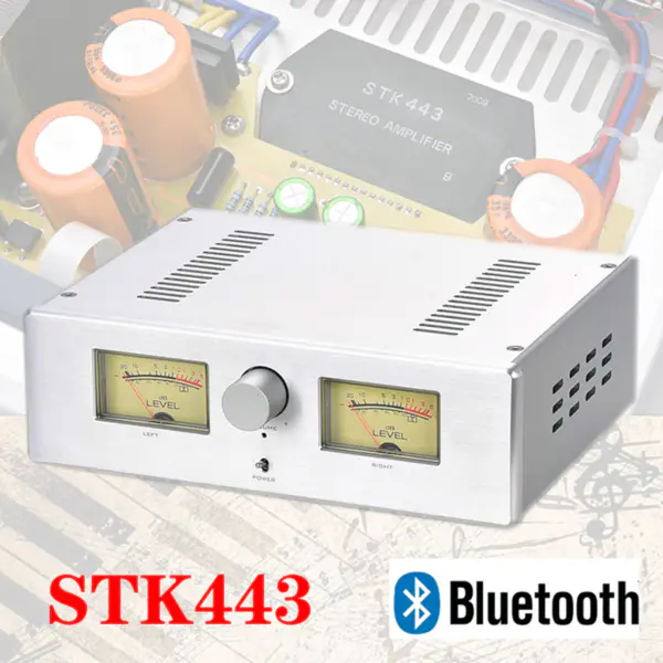 BRZHIFI Sanyo STK443 Retro HIFI Fever Dvouhlavý zesilovač Volitelný Bluetooth