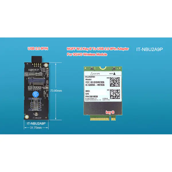GSM GPRS 2G 3G LTE 4G NB-iot modul vestavěný na desce plošných spojů patch anténa ipx konektor IPEX rozhraní RG1.13 12cm kabel 8dbi