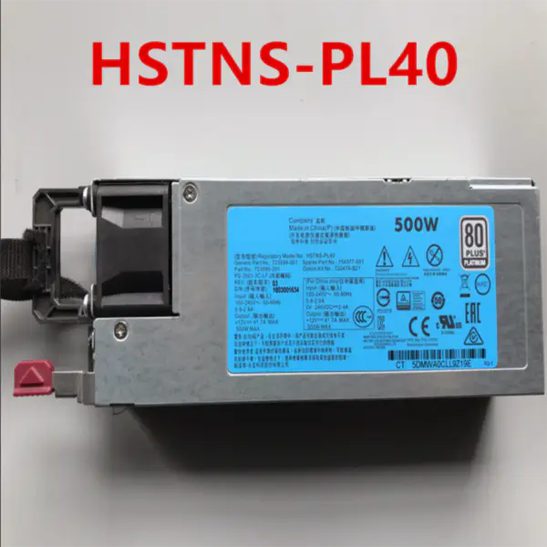 Zdroj napájení pro HP DL360G9 380Gen9 500W HSTNS-PL40 723594-001 754377-001 723595-201 720478-B21 PS-2501-3C-LF