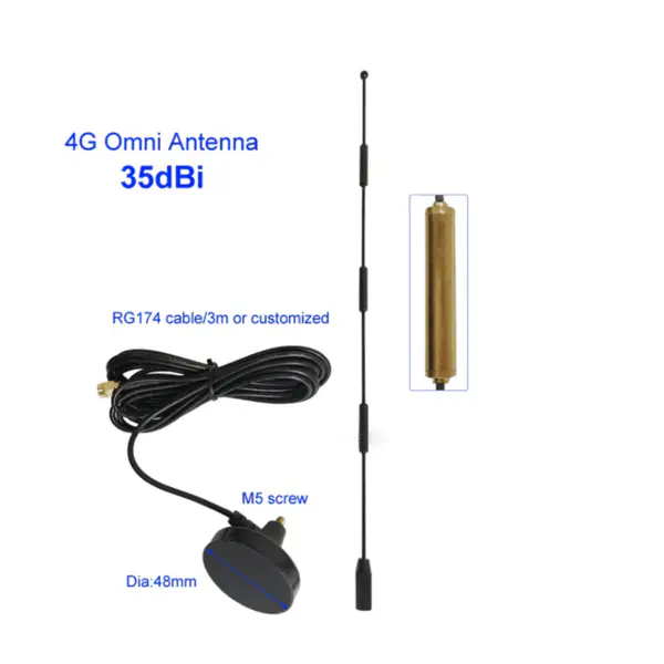 600-6000Mhz 5G anténa všesměrová sma samice na ipex4 pigtail pro sierra wireless EM9190/EM9191/EM7690/Telit FN980m
