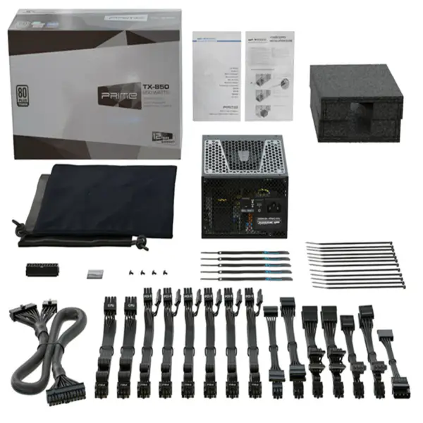 Zdroj napájení pro Seasonic Full Modular 80plus Titanium Silent 850W spínaný zdroj PRIME TX-850