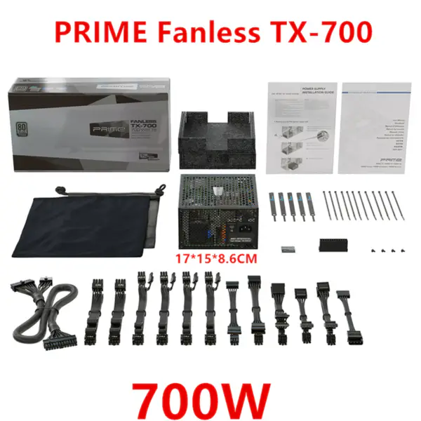 Zdroj napájení pro Seasonic Full Modular 80plus Titanium Zero Noise Without Fan 700W Power Supply PRIME Fanless