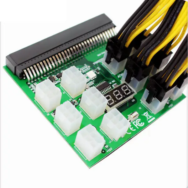 Konverze +12ks 6Pin na 8Pin 18AWG napájecí kabel Napájecí modul Breakout Board pro HP 750W 1200W PSU Server Power pro BTC