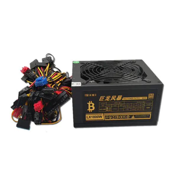 1800W napájecí zdroj Bitmain Dragon Storm LX1800W Vícekanálový serverový zdroj 16*(6+2Pin) pro GPU sestavy