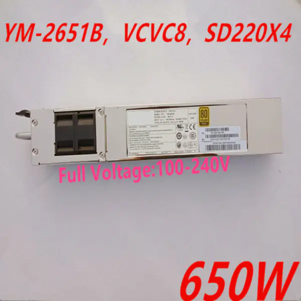 Zdroj napájení pro Dell PowerEdge C1100 C200M1 C210M1 650W Spínaný zdroj YM-2651B