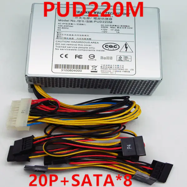 Zdroj napájení pro Dahua DVR NVR 20Pin SATA*8 220W spínaný zdroj PUD220M
