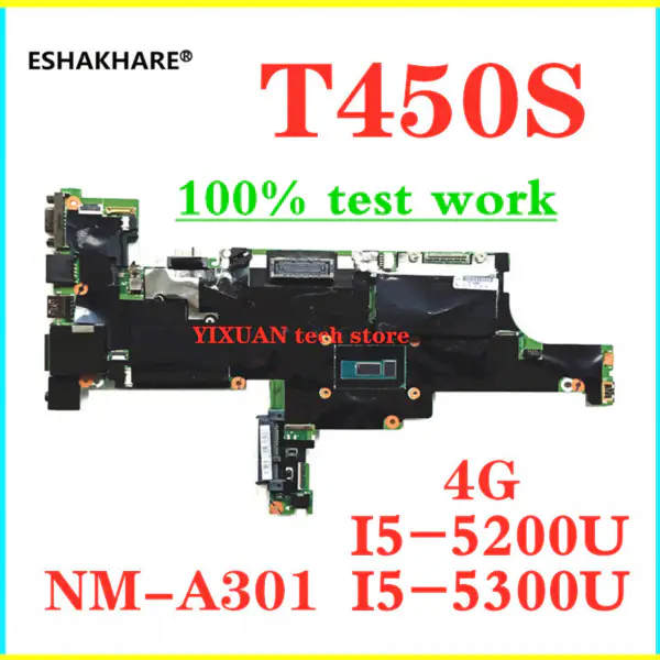NM-A301 Základní deska notebooku Lenovo Thinkpad T450S CPU i5 5300U 4G RAM FRU 00HT748 00HT744 00HT746