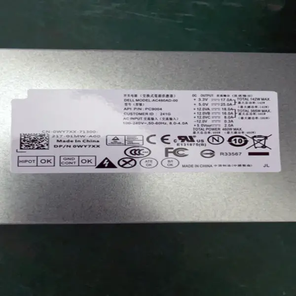 Zdroj napájení pro Dell D06S 660S V270S S3647 S4610 460W napájecí zdroj AC460AD-00 L220AS-00 H220AS-00 DPS-220UB A CPB09-D220R PS-5221-06