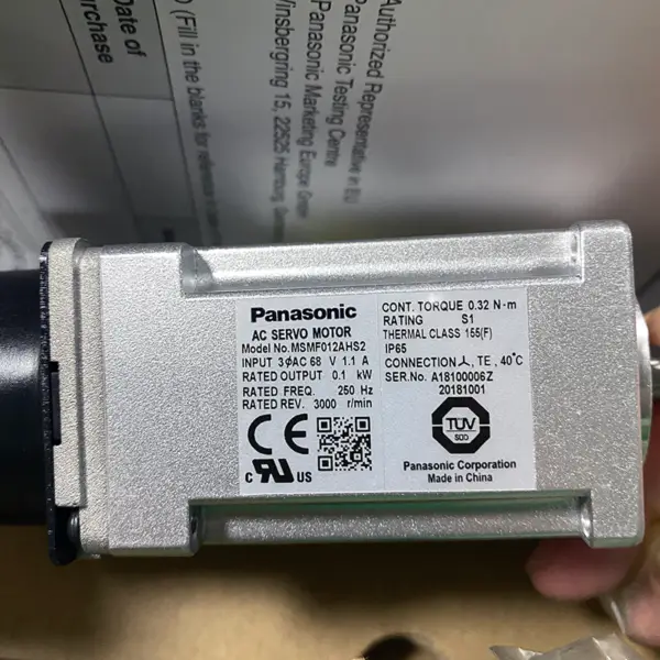 Střídavý servomotor Panasonic 0,1 kW MSMF01AHS2