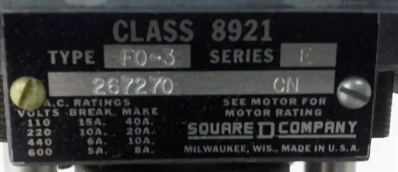 Square D 8921-FO3