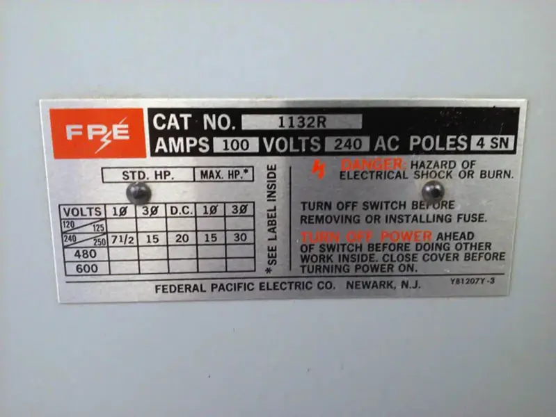 Federal Pacific 1132R