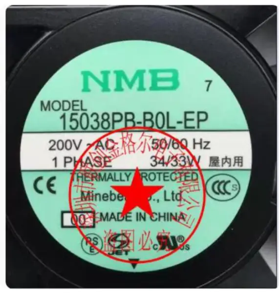 NMB 15038PB-B0L-EP 15038PB-B0L-EP-00 VENTILÁTOR 200V 34/33W