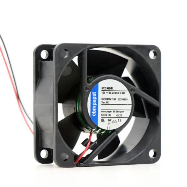 Originální nový chladicí ventilátor Ebmpapst 612NHHR 6025 60 x 60 x 25mm 12VDC 2,9W 0,24A Průtok vzduchu 56 m3/h 6800 ot./min.