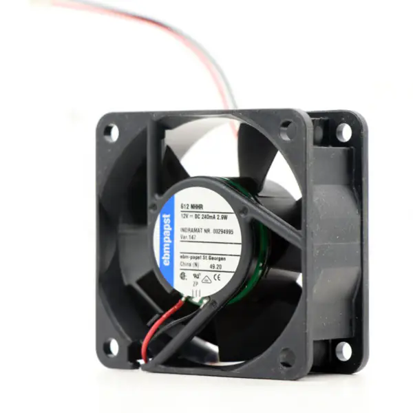 Originální nový chladicí ventilátor Ebmpapst 612NHHR 6025 60 x 60 x 25mm 12VDC 2,9W 0,24A Průtok vzduchu 56 m3/h 6800 ot./min.