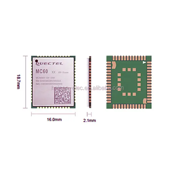 čtyřpásmový plnohodnotný modul s pouzdrem LCC castellation 2G Modul GSM/GPRS/GNSS MC60