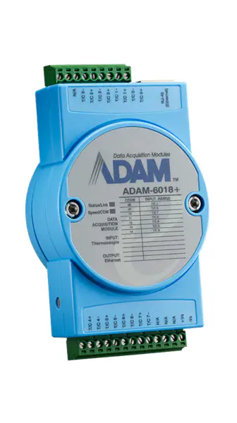Advantech ADAM-6018+ 8termočlánků IoT Modbus/SNMP/MQTT Ethernet Remote I/O