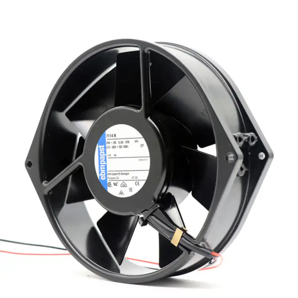 ebmpapst chladicí ventilátor 7114N velikost 150 x 38mm 24 V DC průtok vzduchu 308m3/h 2850 ot/min axiální ventilátor