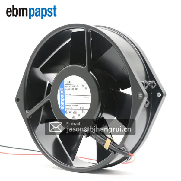 ebmpapst chladicí ventilátor 7114N velikost 150 x 38mm 24 V DC průtok vzduchu 308m3/h 2850 ot/min axiální ventilátor
