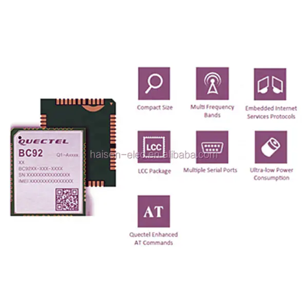 Quectel Dvourežimový NB-IoT/GSM/GPRS modul BC92 LTE LPWA modul BC92
