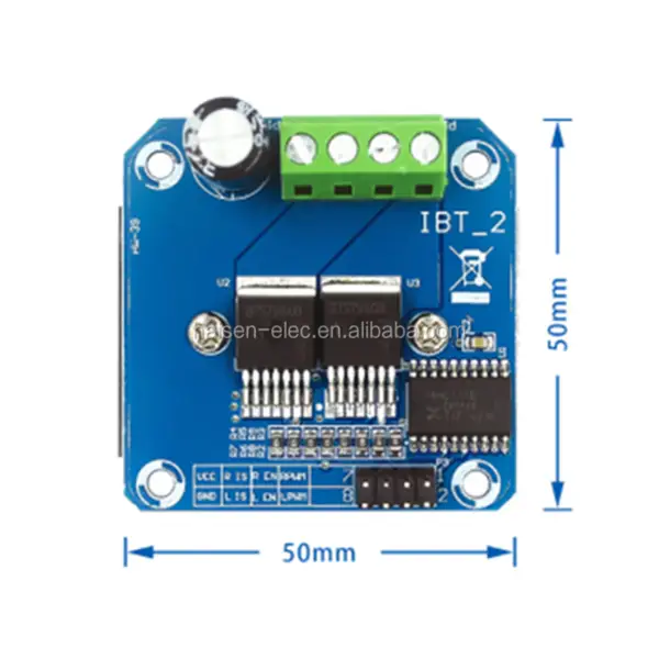 Vysoce výkonný modul pohonu chytrého motoru pro automobily BTS7960 43A polovodičový modul pohonu chlazení HW-039