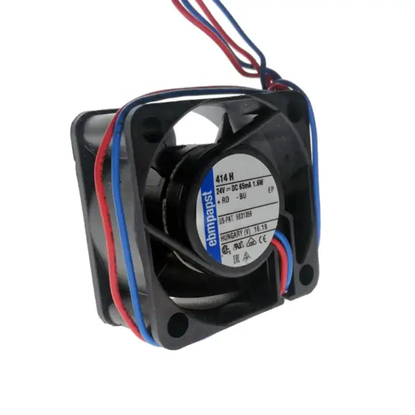 Ebm papst 414H velikost 40 x 40 x 20 mm 24 V DC průtok vzduchu 13,5 m3/h 8100 ot/min Axiální ventilátor s kuličkovými ložisky pro chlazení skříní