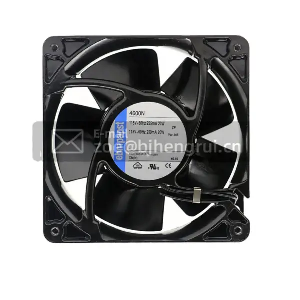 Ebmpapst 4600N 120*120*38mm 115V Celokovový chladicí ventilátor pro skříně odolný vůči vysokým teplotám