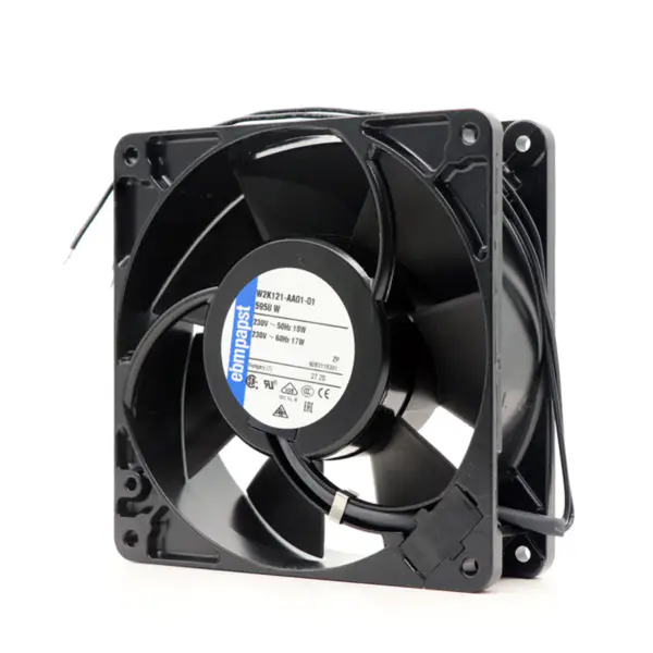 127x127x38mm 230 V AC Axiální ventilátor Průtok vzduchu 180m3/h 17W 2750 ot/min 5958W W2K121-AA01-01 Ebm papst Chladicí ventilátor