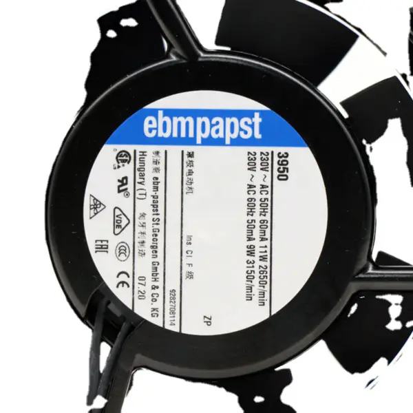 ebmpapst axiální ventilátor průtok vzduchu 59m3/h 230 V AC 3950 Chlazení Velikost ventilátoru 92 x 92 x 25mm AC 2650 ot/min Axiální ventilátor
