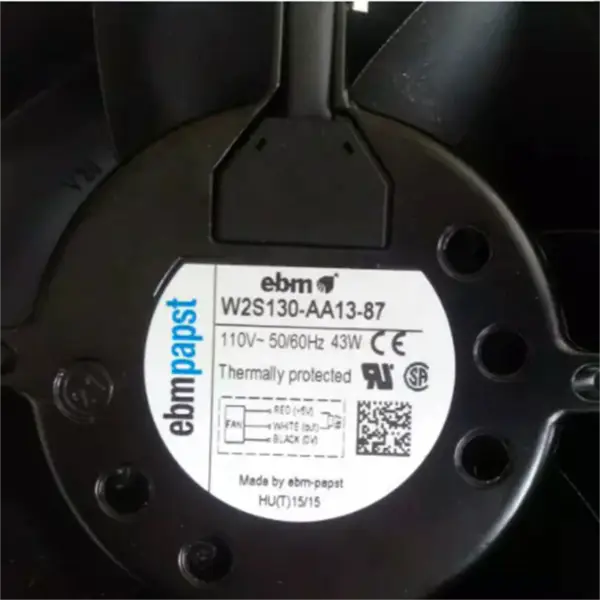 ebm-papst W2S130-AA13-87 110VAC M2S052-CA Motor 3250 min-1 axiální kompaktní ventilátor