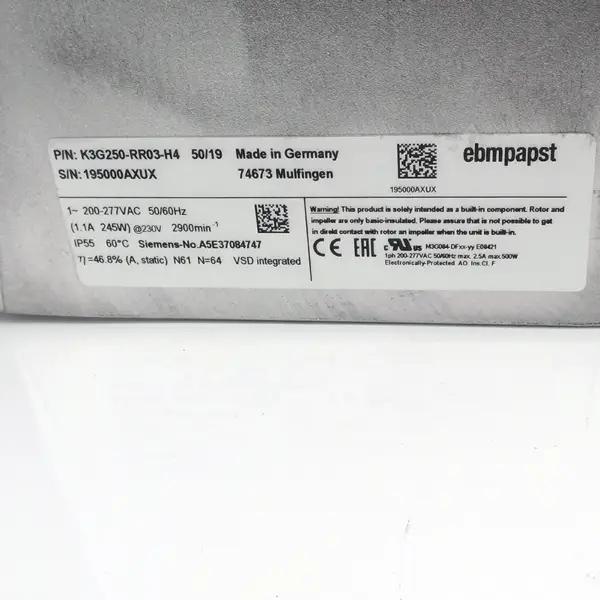 Ventilátor Ebmpapst K3G250-RR03-H4