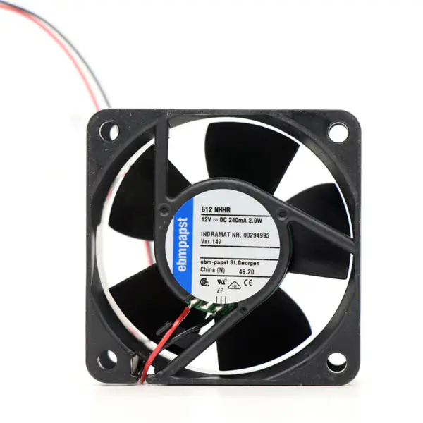 Ebmpapst 612NHHR-147 12VDC 240MA 2,9W 60* 60*25MM 240mA 2 drátový invertorový axiální chladicí ventilátor