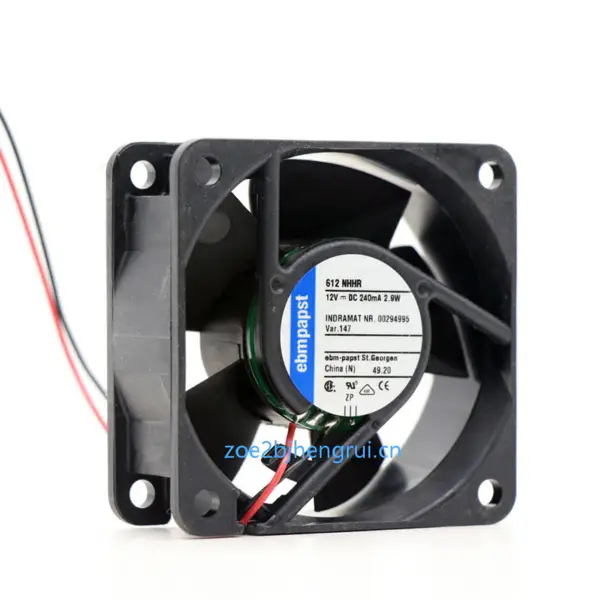 Ebmpapst 612NHHR-147 12VDC 240MA 2,9W 60* 60*25MM 240mA 2 drátový invertorový axiální chladicí ventilátor