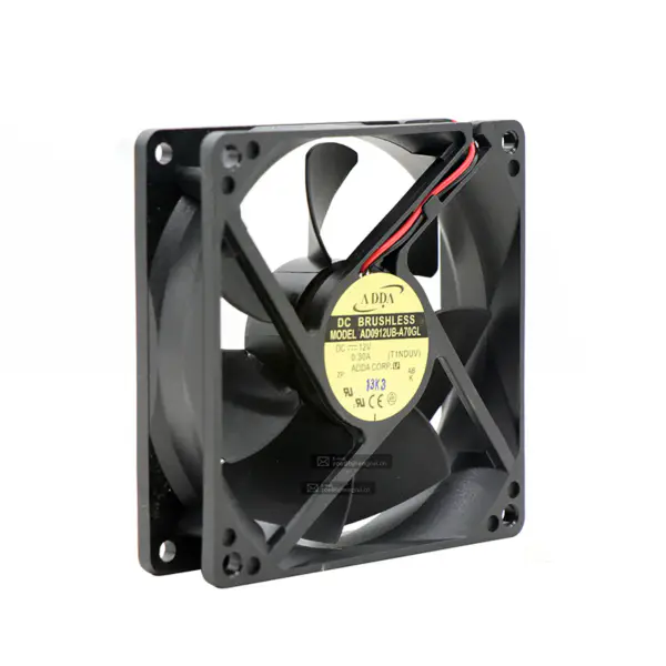 ADDA AD0912UB-A70GL 92x92x25mm 12V DC 60 CFM Kuličková ložiska Ultra High Speed Axiální chladicí ventilátor
