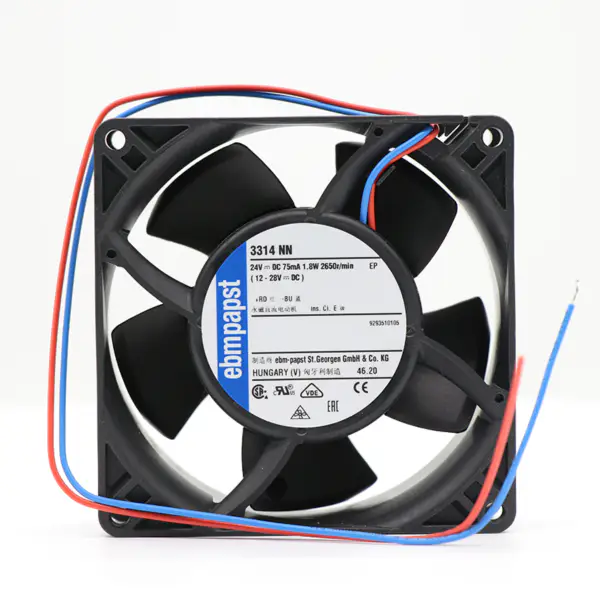 Ebmappst 3314NN 24V 92x92x32mm 47CFM 1,8W 35dBA 2650RPM Axiální chladicí ventilátory