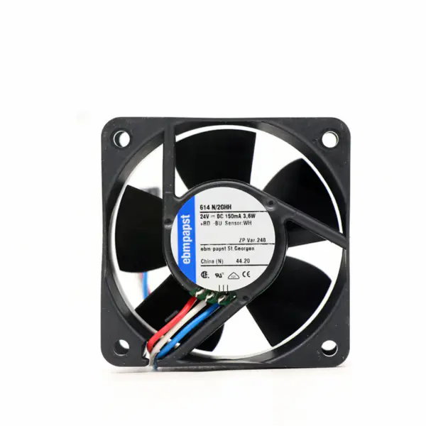 ebmpapst 614N-2GHH 614N/2GHH-248 DC 6025 60x60x25mm 24V 3,8W 33CFM 43dBA Trubkový axiální chladicí ventilátor