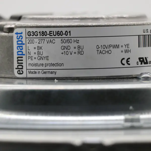 ebmpapst G3G180-EU60-01 230V 165W 180 mm odstředivý ventilátor s dmychadlem