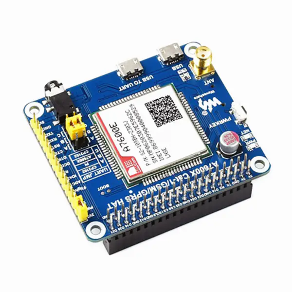 A7600E LTE Cat-1 HAT pro Raspberry Pi Nízká rychlost 4G Modul 2G GSM GPRS pro jihovýchodní Asii západní Asii Evropu Afriku