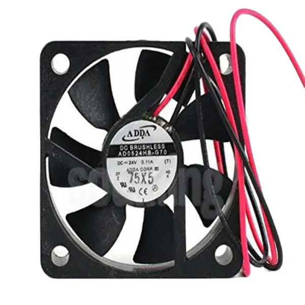 ADDA AD0524HB-G70 24V DC 2,64W 0,11A 5000RPM 10,3CFM 50*50*10mm axiální chladicí ventilátor pro výkonné skříně